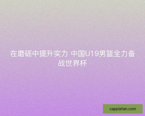 在磨砺中提升实力 中国U19男篮全力备战世界杯