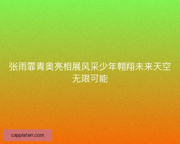 张雨霏青奥亮相展风采少年翱翔未来天空无限可能