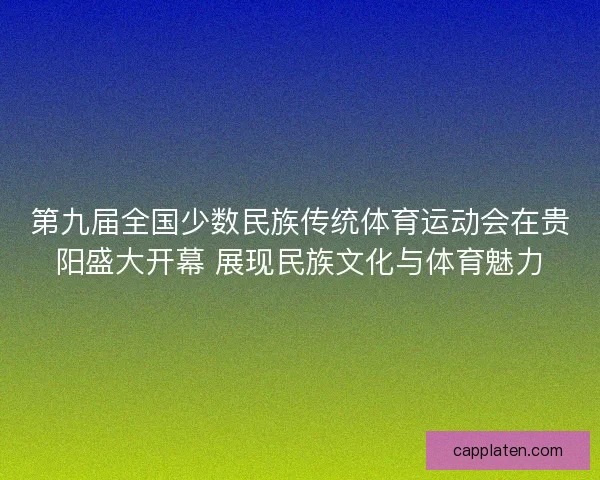 第九届全国少数民族传统体育运动会在贵阳盛大开幕 展现民族文化与体育魅力